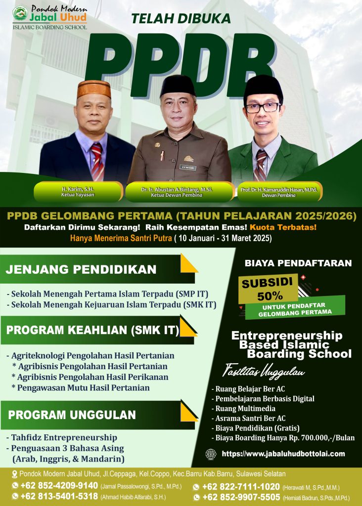 Flyer PPDB Jabal Uhud Bottolai